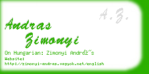 andras zimonyi business card